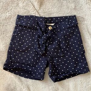 NWOT Navy Polka Dot Shorts Size 3/4